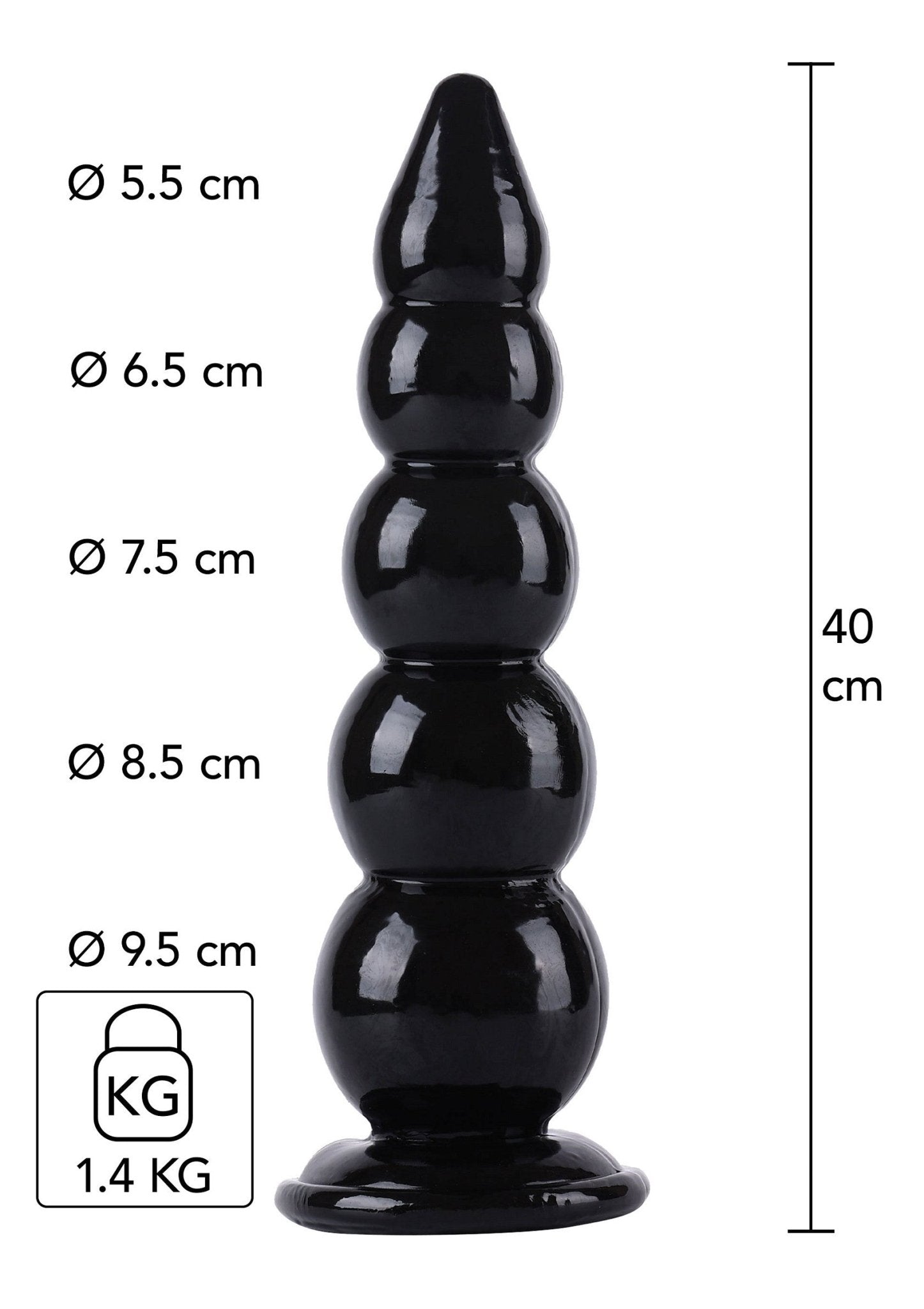 Anale plug met balletjes van 40 cm - Boldblisstoys