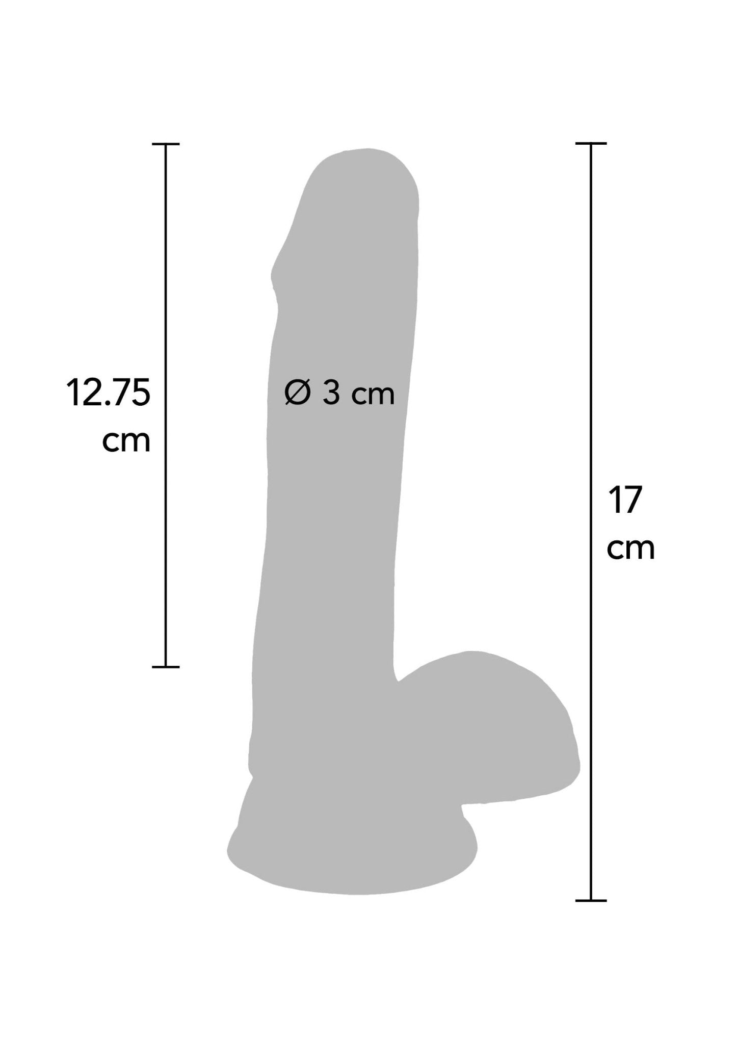 Dildo met dubbele dichtheid van TPE, (17CM) - Boldblisstoys