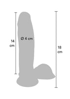 Dildo met dubbele dichtheid van TPE, (18CM) - Boldblisstoys