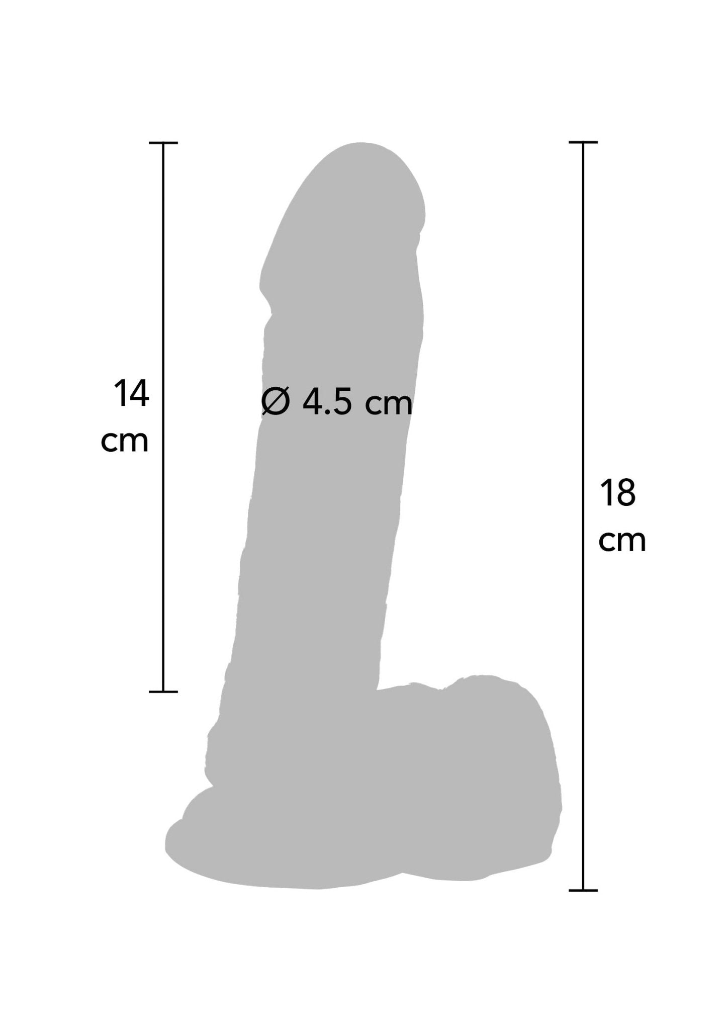 Dildo van PVC, (18CM) - Boldblisstoys
