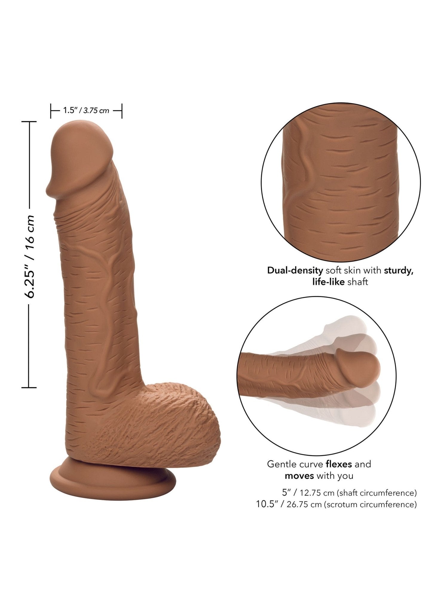 Dubbele dichtheid siliconen piercing 6,25 inch (16 CM) - Boldblisstoys