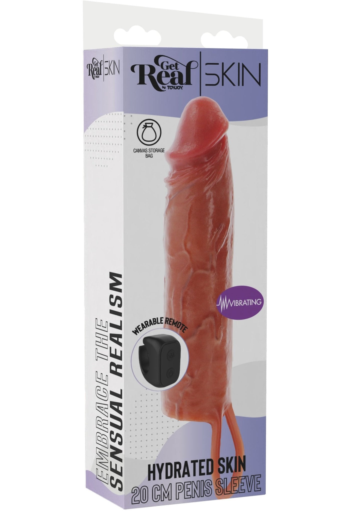Hydraterende siliconen penishuls met vibratie, 20 cm - Boldblisstoys