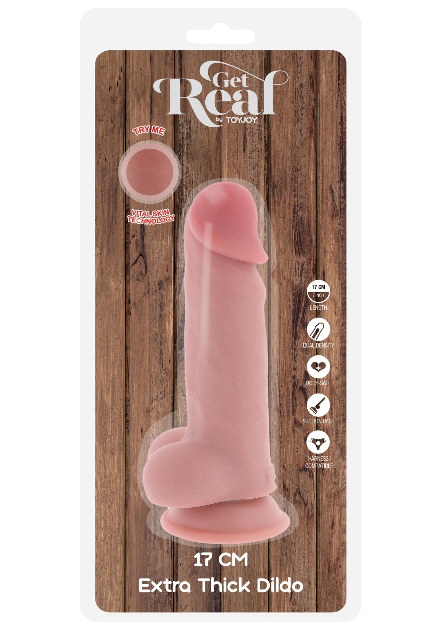 Luxe dildo met dubbele dichtheid, dik TPE, (17 CM) - Boldblisstoys
