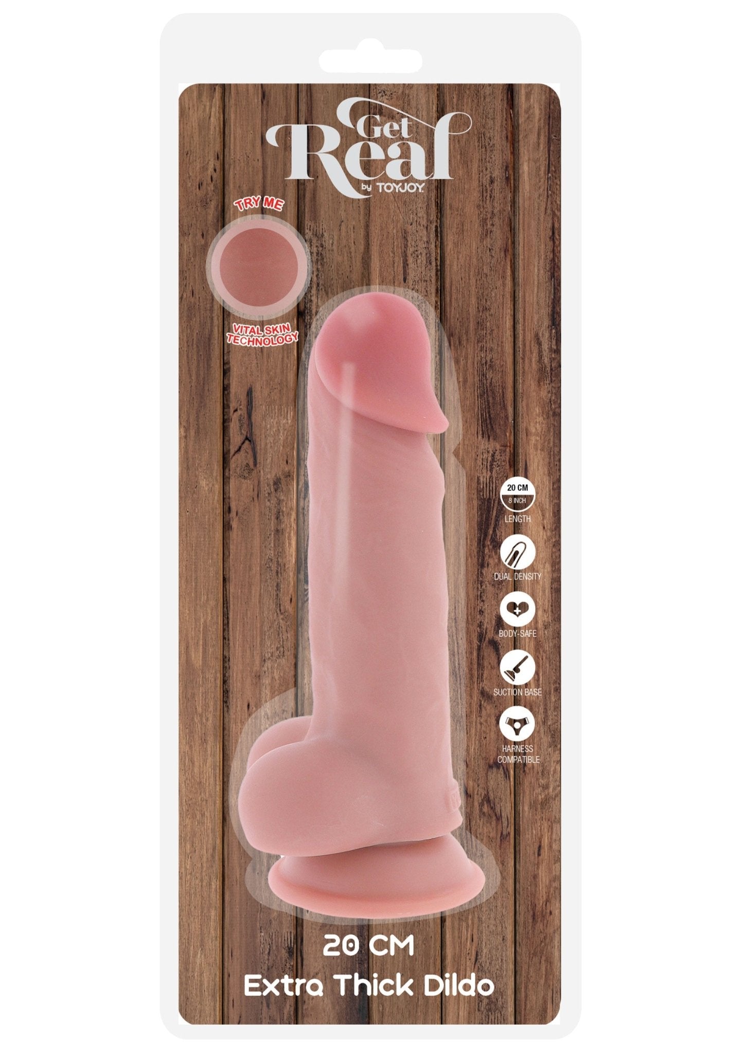 Luxe dildo met dubbele dichtheid, dik TPE, (20 cm) - Boldblisstoys