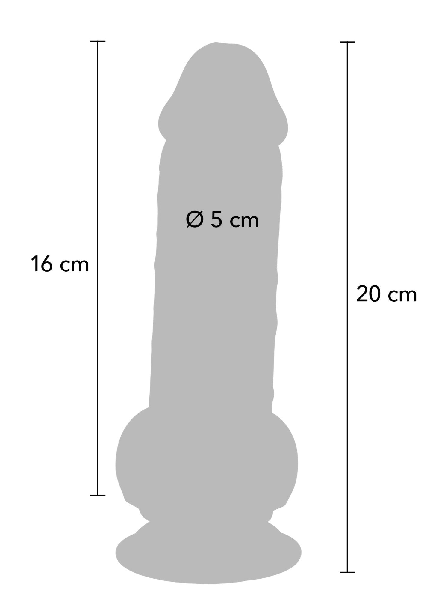 Luxe dildo met dubbele dichtheid, dik TPE, (20 cm) - Boldblisstoys