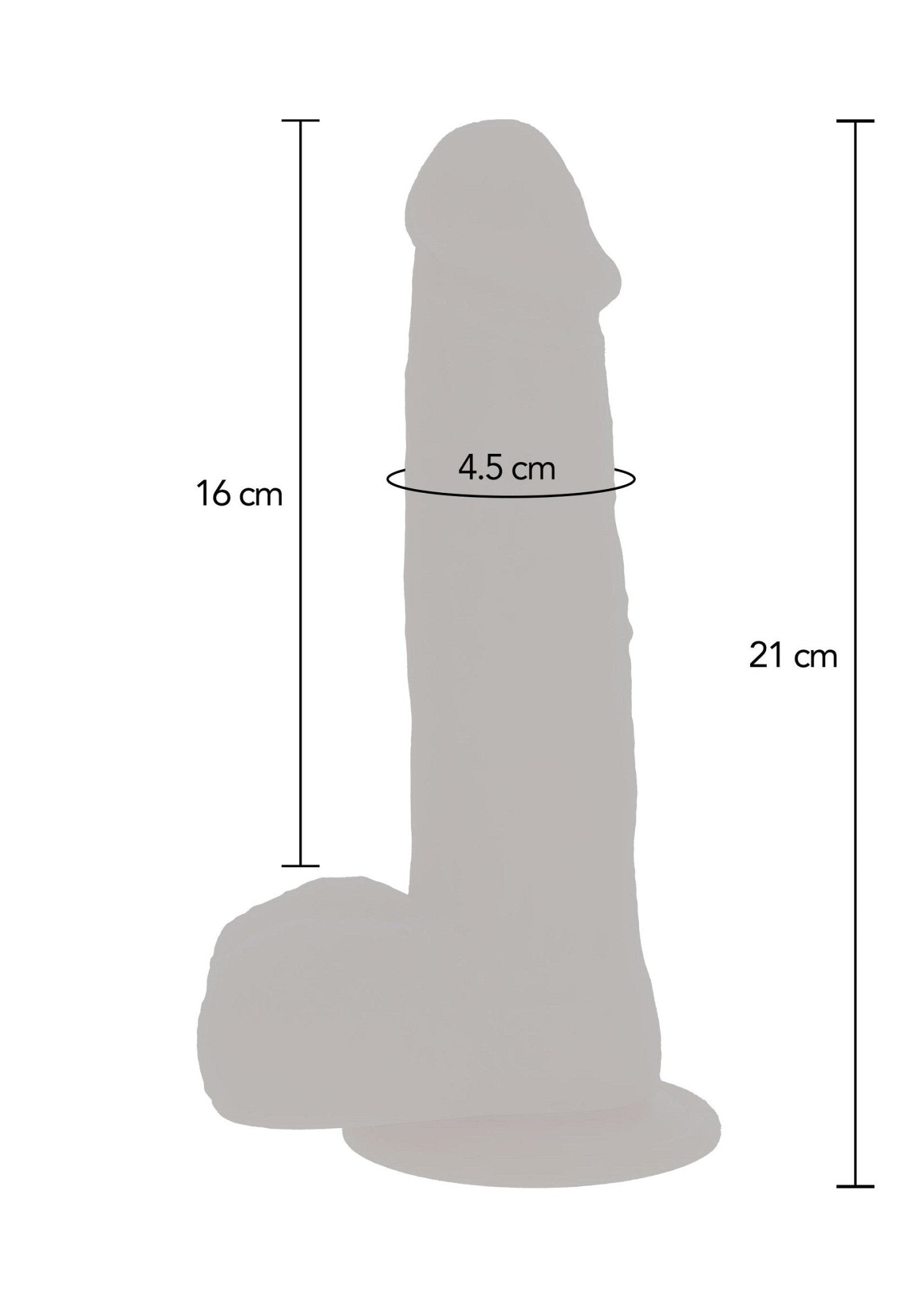 Naakte siliconen dildo met kralen, 21 cm - Boldblisstoys
