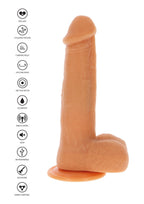 Naakte siliconen dildo met kralen, 21 cm - Boldblisstoys