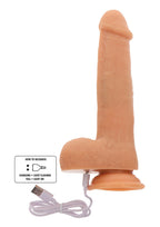 Naakte siliconen dildo met kralen, 21 cm - Boldblisstoys