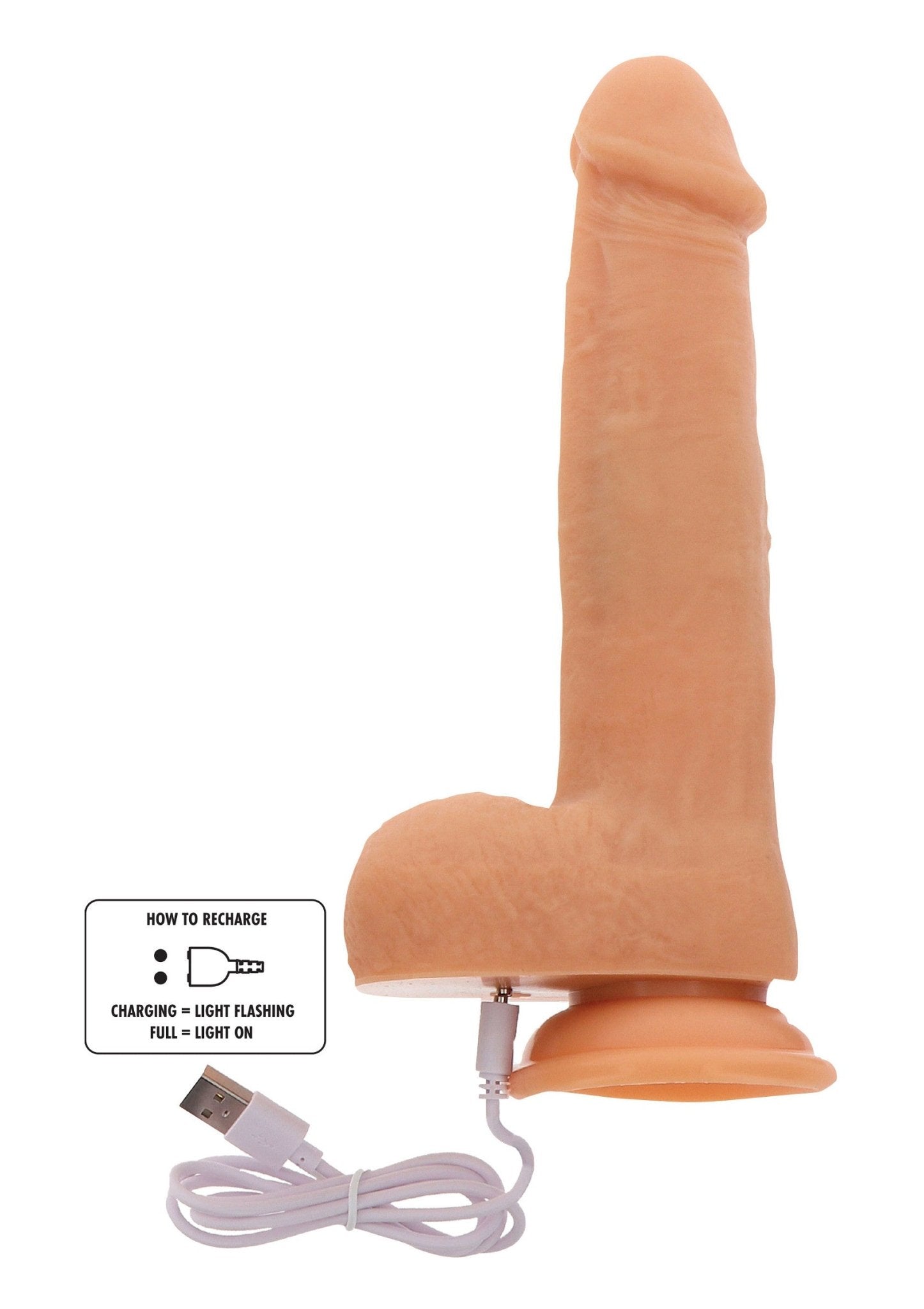 Naakte siliconen dildo met kralen, 21 cm - Boldblisstoys