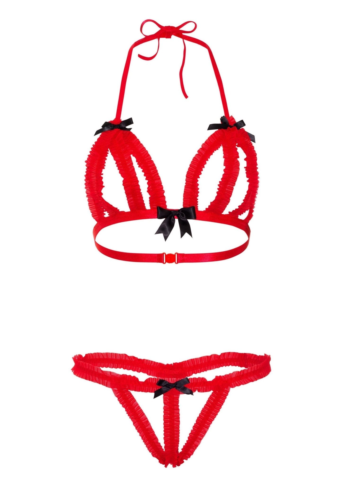 Peek - a - boo bh en slipje met ruches - Boldblisstoys