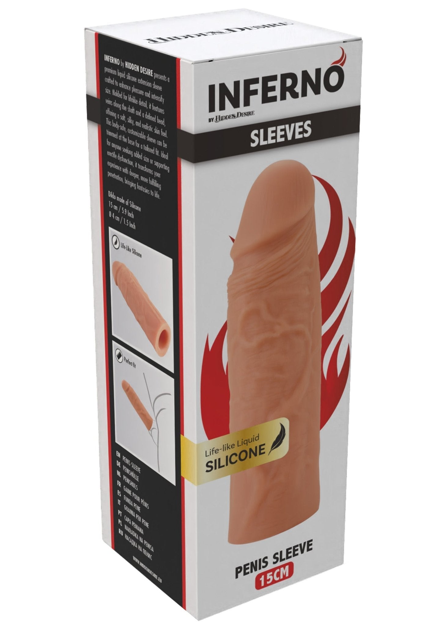 Penishuls van vloeibare siliconen, 15 cm - Boldblisstoys