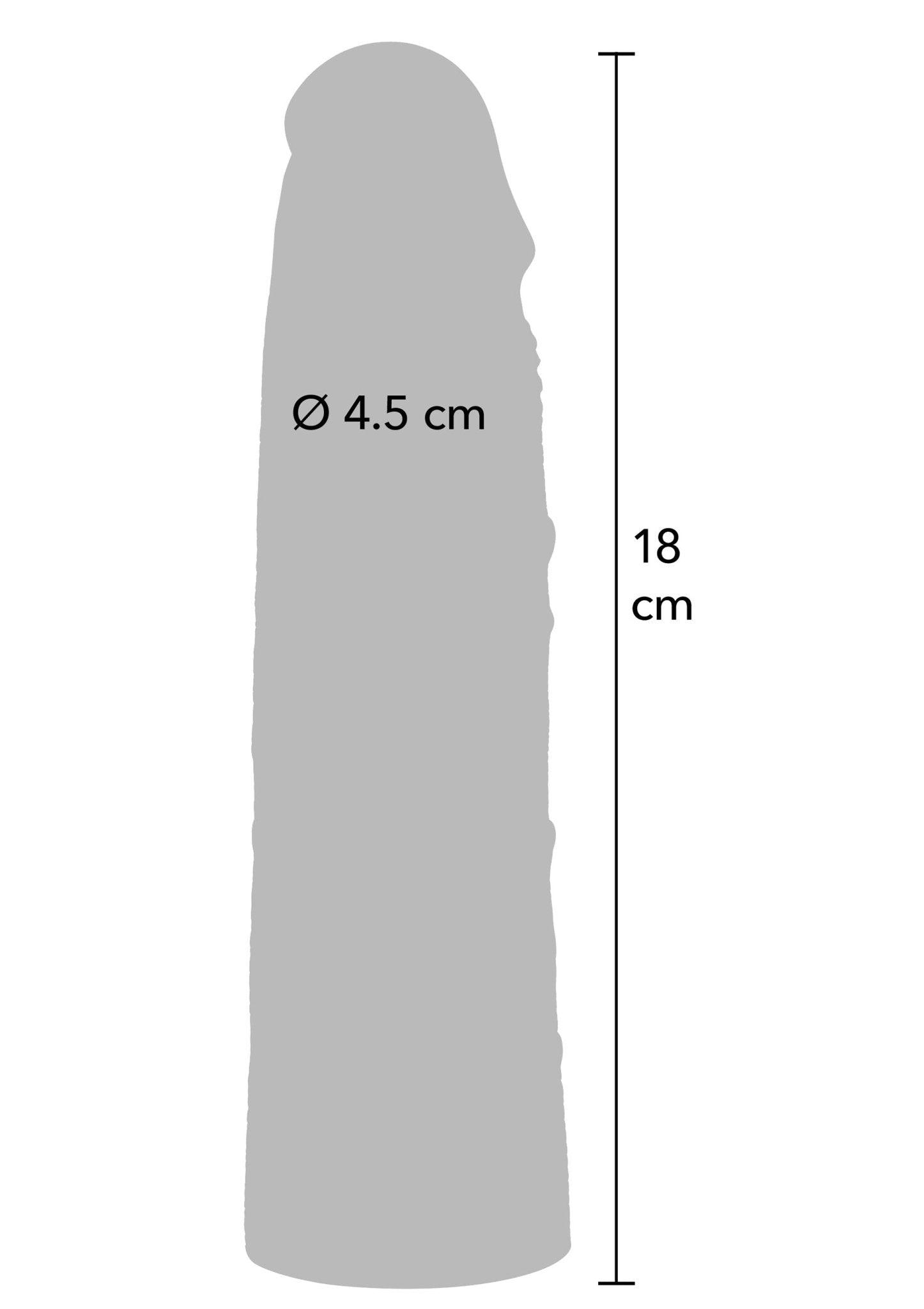 Penishuls van vloeibare siliconen, 18 cm - Boldblisstoys