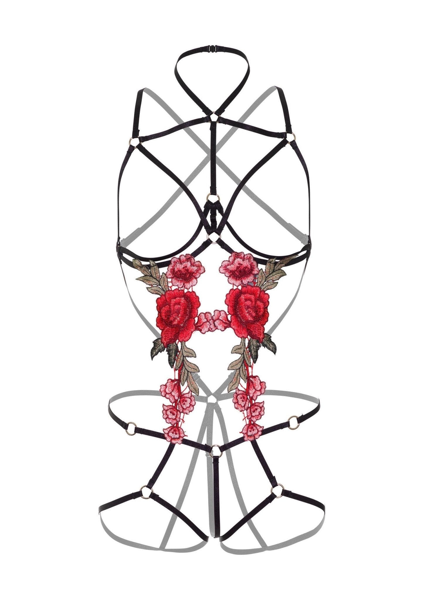 Rozen strappy teddy met tepelplakkers - Boldblisstoys