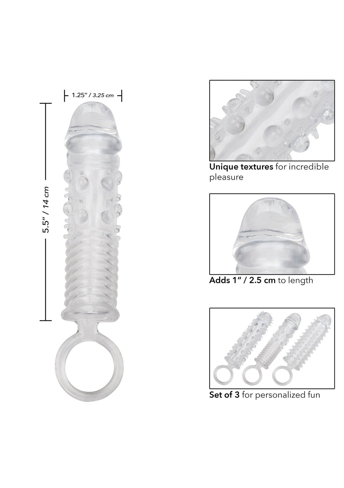 Set van 3 verlengstukken met textuur - Boldblisstoys