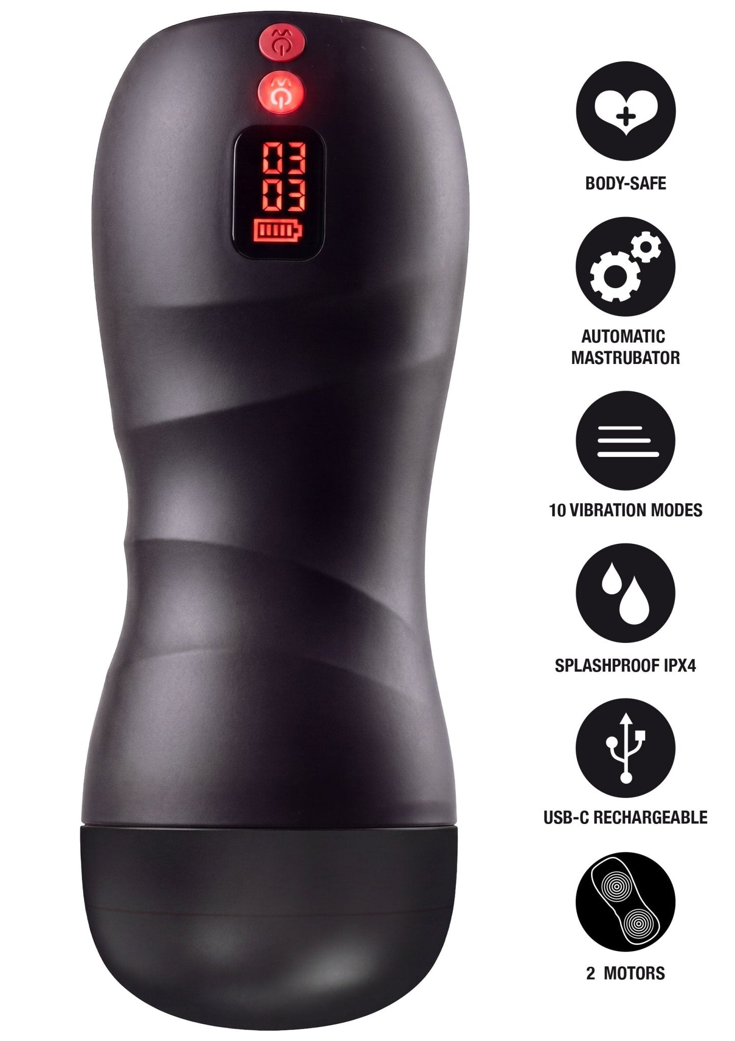 Vibrerende Twin Turbo Masturbator - Boldblisstoys